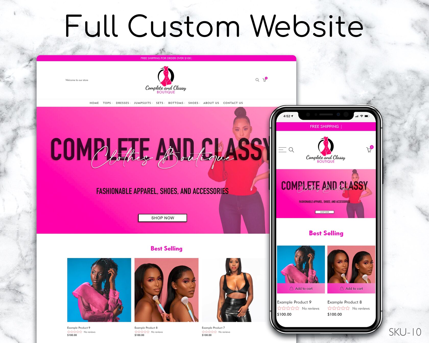 Pink & White Fashion Wonderland, Fully Finished Website (Shopify, Wix & Squarespace)
