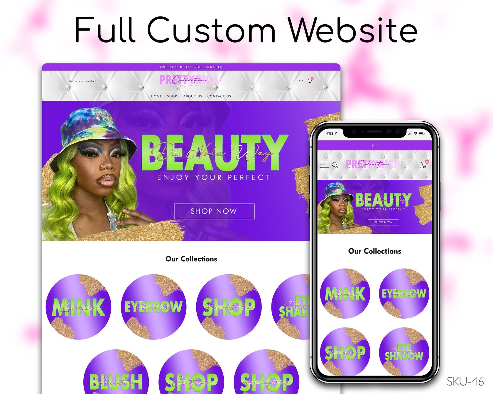 Blue & Green Neon Vibes, Fully Finished Website (Shopify, Wix & Squarespace)
