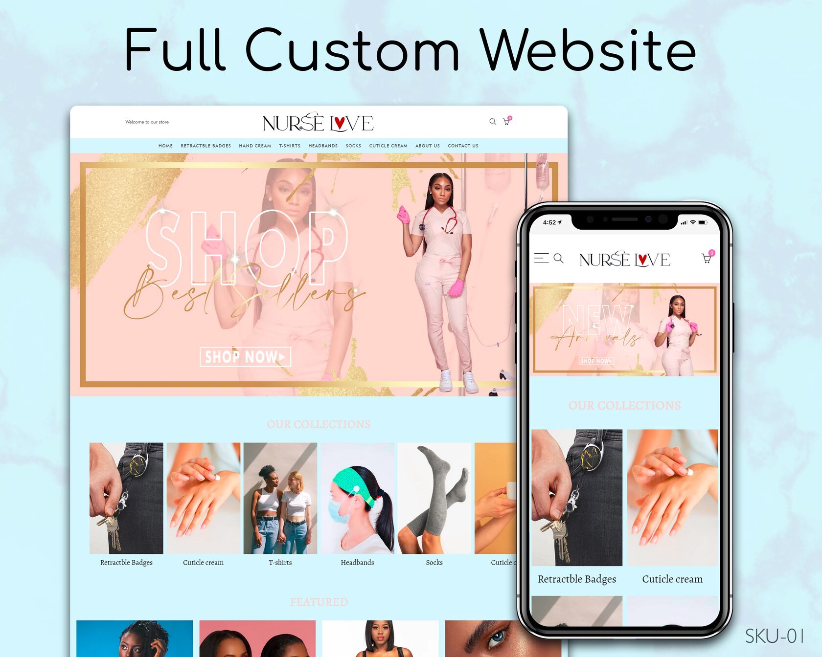 Golden Elegance: A Medical and Pastel Website, Fully Finished Website (Shopify, Wix & Squarespace)