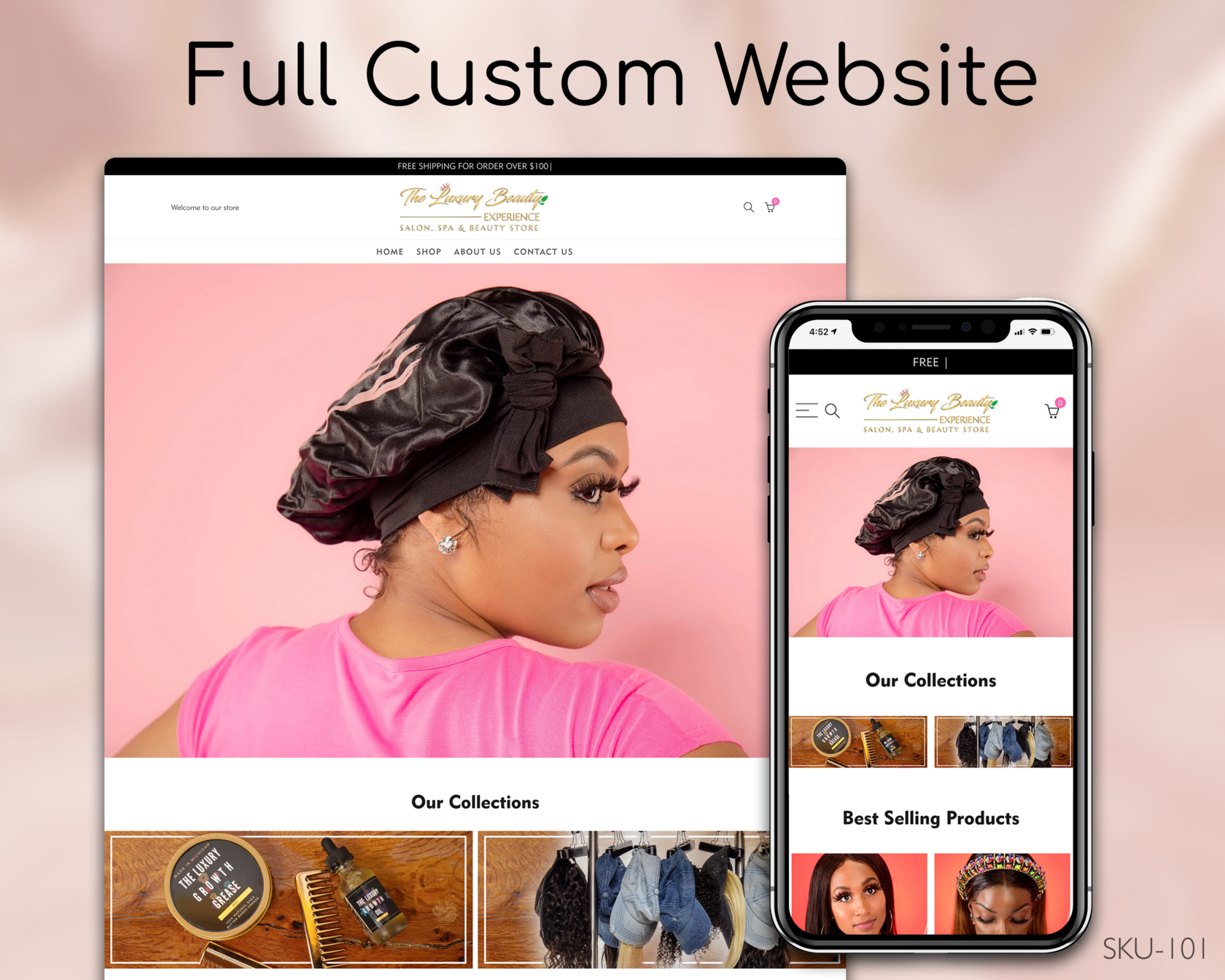 Pink Apparel & Beard Products - Pink, Clothing, Beard Products, Fully Finished Website (Shopify, Wix & Squarespace)